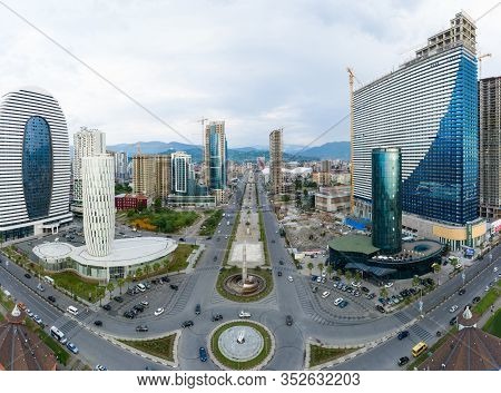 Batumi, Georgia - June 13, 2019:panoramic View Of Batumi, Georgia. View Of The Center Of Batumi And 