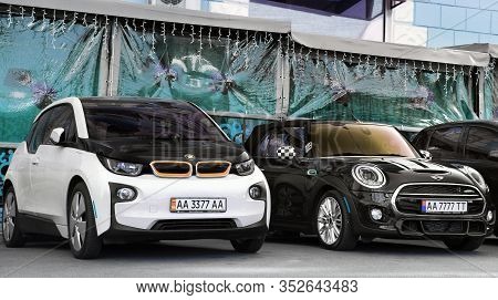 Kiev, Ukraine - October 14, 2019: Bmw I3 And Mini Cooper In The City