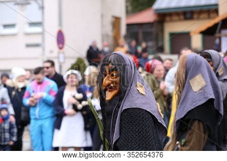 Laudenbach, Main-tauber-kreis, Germany - February 23, 2020: The Carnival Of Laudenbach