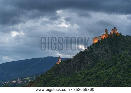 Convento Sabiona Kloster Saeben Castle In Chiusa On The Top Of A Mountain