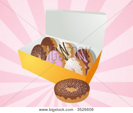 Caja de Donuts ilustración