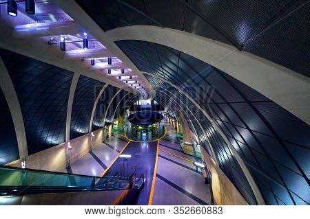 Cologne, Germany - September 5, 2015: Inside Of Heumarkt Subway Station In Cologne Koeln