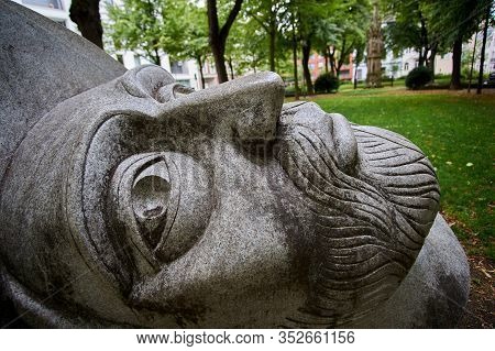 Cologne, Germany - September 5, 2015: St Gereon Head Statue On The Park In Cologne