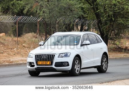 Windhoek, Namibia - February 5, 2020: White Crossover Audi Q5 In The City Street.