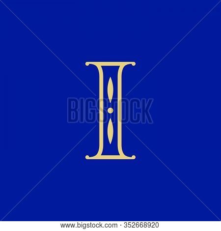Initial I With Pillar For Logo Design Template