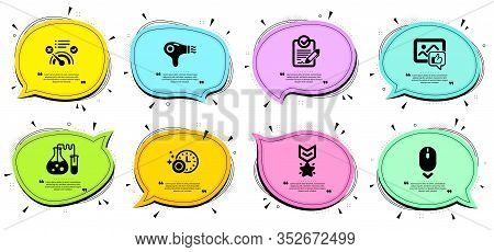 Winner Medal, Scroll Down And No Internet Signs. Chat Bubbles With Quotes. Dishwasher Timer, Chemist