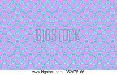 Fish Scale. Watercolor Holographic Kawaii Pattern. Mermaid Squama. Color Vector Illustration. Rainbo