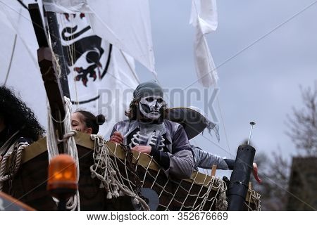 Laudenbach, Main-tauber-kreis, Germany - February 23, 2020: The Carnival Of Laudenbach