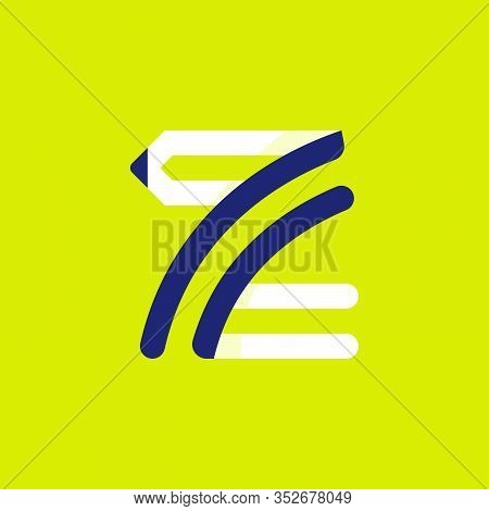 Z Letter Logo Formed By Pencil. Vector Typeface For Art Identity, School Headlines, Education Poster