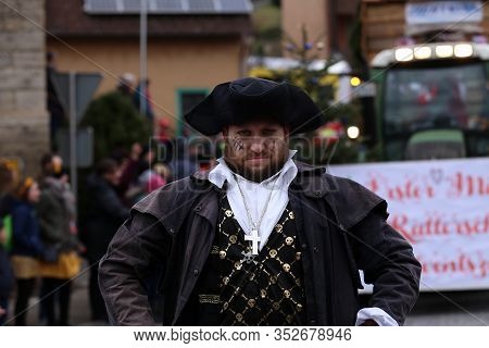Laudenbach, Main-tauber-kreis, Germany - February 23, 2020: The Carnival Of Laudenbach