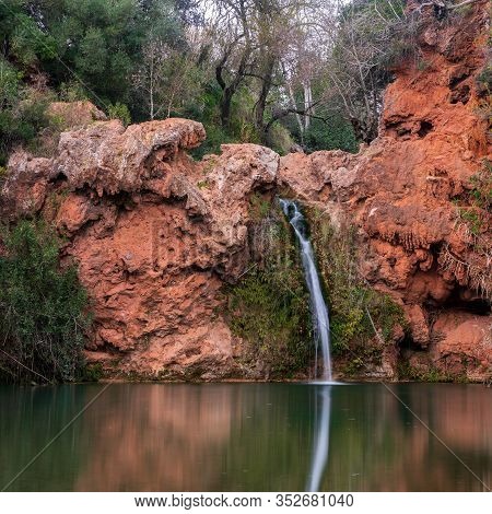 Pego Do Inferno Waterfall In Tavira Algarve, Portugal