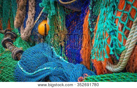 Fishing Net In A Port In Southern England Lyme Regis
