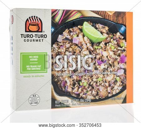 Winneconne,  Wi - 16 February 2020:  A Package Of Turo-turo Sisig On An Isolated Background.