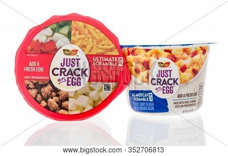 Winneconne,  Wi - 17 February 2020:  A Package Of Ore-ida Just Crack An Egg Breakfast On An Isolated