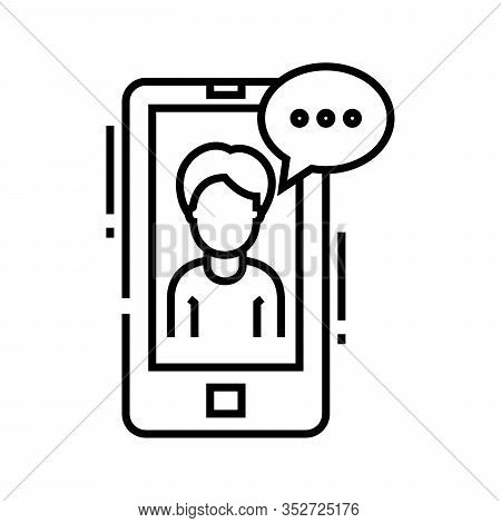 Asissting Bot Line Icon, Concept Sign, Outline Vector Illustration, Linear Symbol.