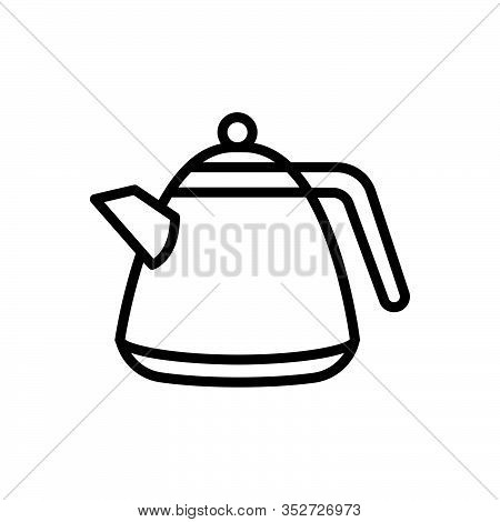 Black Line Icon For Kettle Kettledrum Beverage Teakettle Teapot Whistling Cooking-vessel Pot