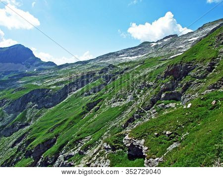 View Of The Ratikon Border Alpine Mountain Massif Or Rätikon Grenzmassiv (oder Raetikon) From Liecht