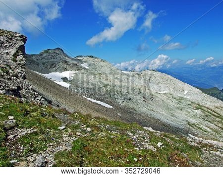 View Of The Ratikon Border Alpine Mountain Massif Or Rätikon Grenzmassiv (oder Raetikon) From Liecht