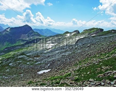 View Of The Ratikon Border Alpine Mountain Massif Or Rätikon Grenzmassiv (oder Raetikon) From Liecht