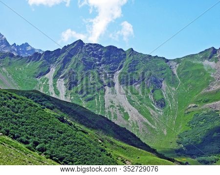 View Of The Ratikon Border Alpine Mountain Massif Or Rätikon Grenzmassiv (oder Raetikon) From Liecht