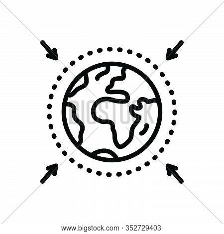 Black Line Icon For Zone Area Sector Region Scope Realm Locality Glob Earth