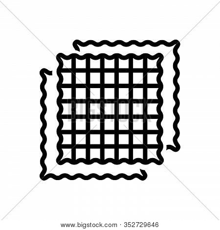 Black Line Icon For Fabric Cloth Textile Cloths Weft Raiment Costume Attire Texture Structure