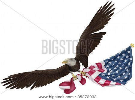 Eagle Flying tilalla lippu