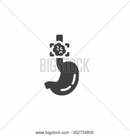 Esophageal Cancer Vector Icon. Filled Flat Sign For Mobile Concept And Web Design. Esophageal Tumor 