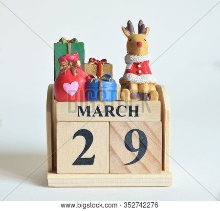 March 29, Icon, Christmas, Birthday With Number Cube Design For Background.
