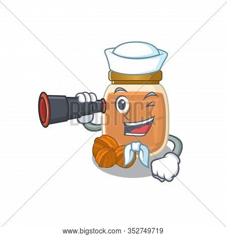 A Picture Of Walnut Butter Working As A Sailor With Binocular