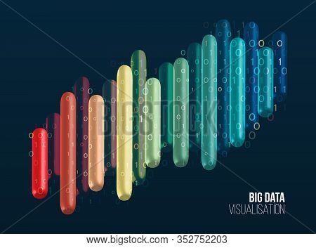 Big Data Visualization. Abstract Background With Lines Array And Binary Code. Connection Structure. 