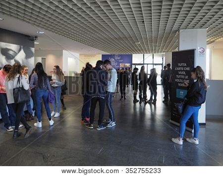 Visitors At Gam Modern Art Gallery In Turin