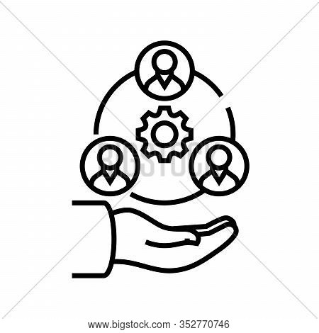 Asisstance Line Icon, Concept Sign, Outline Vector Illustration, Linear Symbol.