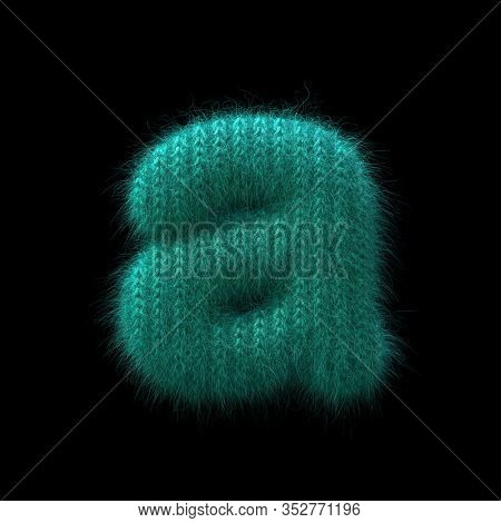 wool letter A - Small 3d knitted font isolated on black background. This alphabet is perfect for creative illustrations related but not limited to Winter, knitting, wool...
