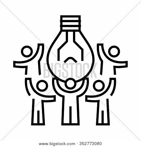 Collective Decitions Line Icon, Concept Sign, Outline Vector Illustration, Linear Symbol.