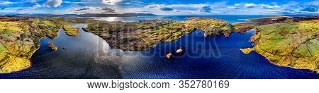 Aerial Of Rossbeg Between Ardara And Portnoo In County Donegal, Ireland