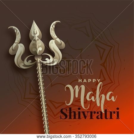 Maha Shivratri Background With Trishul Weapon Design Illustration