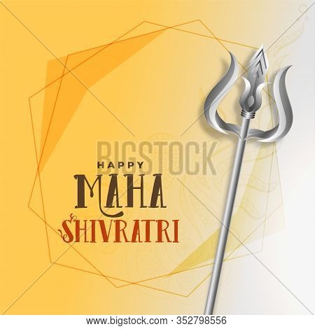 Shivratri Festival Greeting With Trishul Design Illustration