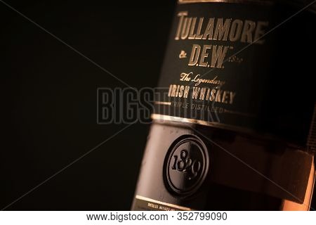 Bucharest Romania - February 16, 2020: Illustrative Editorial Shot A Bottle Of Tullamore Dew Irish W