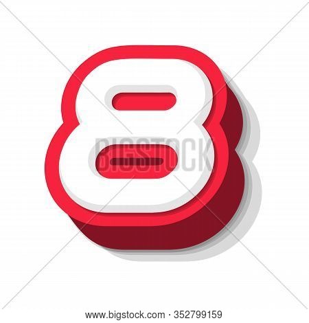 3d Bold Funny Number 8, Heavy Type For Modern Super Hero Monogram, Prize Logo, Comic Graphic, Fun An