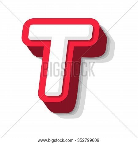 3d Bold Funny Letter T, Heavy Type For Modern Super Hero Monogram, Prize Logo, Comic Graphic, Fun An