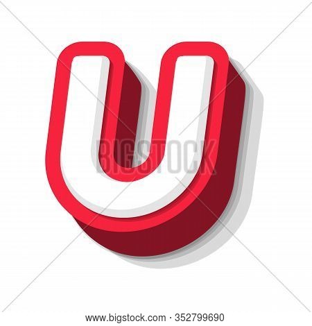 3d Bold Funny Letter U, Heavy Type For Modern Super Hero Monogram, Prize Logo, Comic Graphic, Fun An