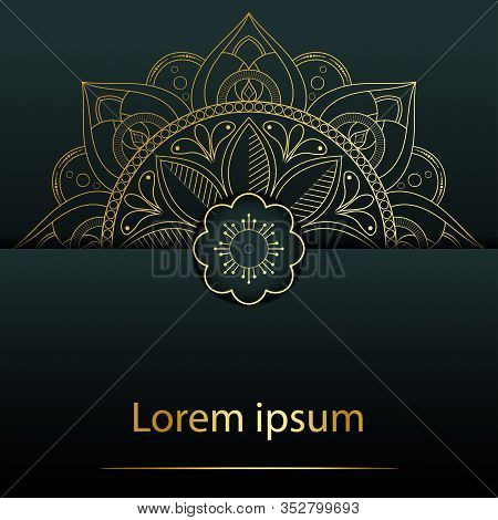 Circle Pattern Petal Flower Of Mandala With Gold Color,vector Floral Power Mandala Unique Design Wit