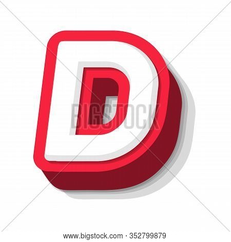 3d Bold Funny Letter D, Heavy Type For Modern Super Hero Monogram, Prize Logo, Comic Graphic, Fun An