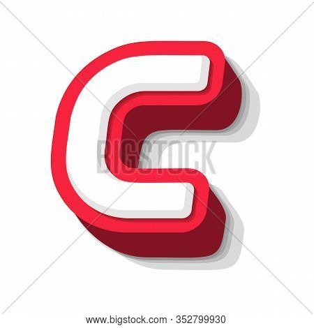 3d Bold Funny Letter C, Heavy Type For Modern Super Hero Monogram, Prize Logo, Comic Graphic, Fun An