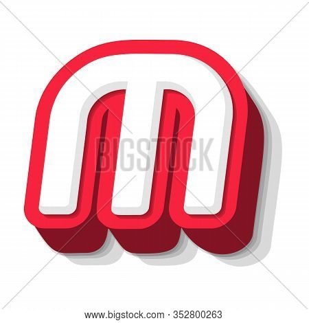 3d Bold Funny Letter M, Heavy Type For Modern Super Hero Monogram, Prize Logo, Comic Graphic, Fun An