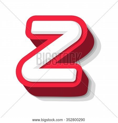 3d Bold Funny Letter Z, Heavy Type For Modern Super Hero Monogram, Prize Logo, Comic Graphic, Fun An