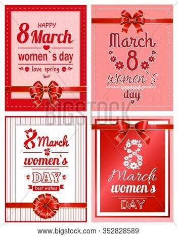 Gift card for international women s day march 8 Vector Image