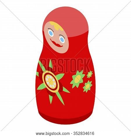 Russian Nesting Doll Icon. Isometric Of Russian Nesting Doll Vector Icon For Web Design Isolated On 