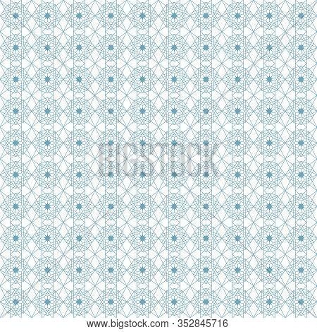 Vector Blue Mosaic Geometric Arabic Traditional Pattern